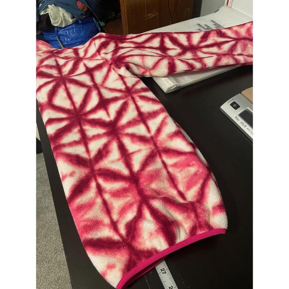 Patagonia Synchilla Fleece Pullover Womens Medium Pink Tie Dye Snap T Jacket - Picture 8 of 9